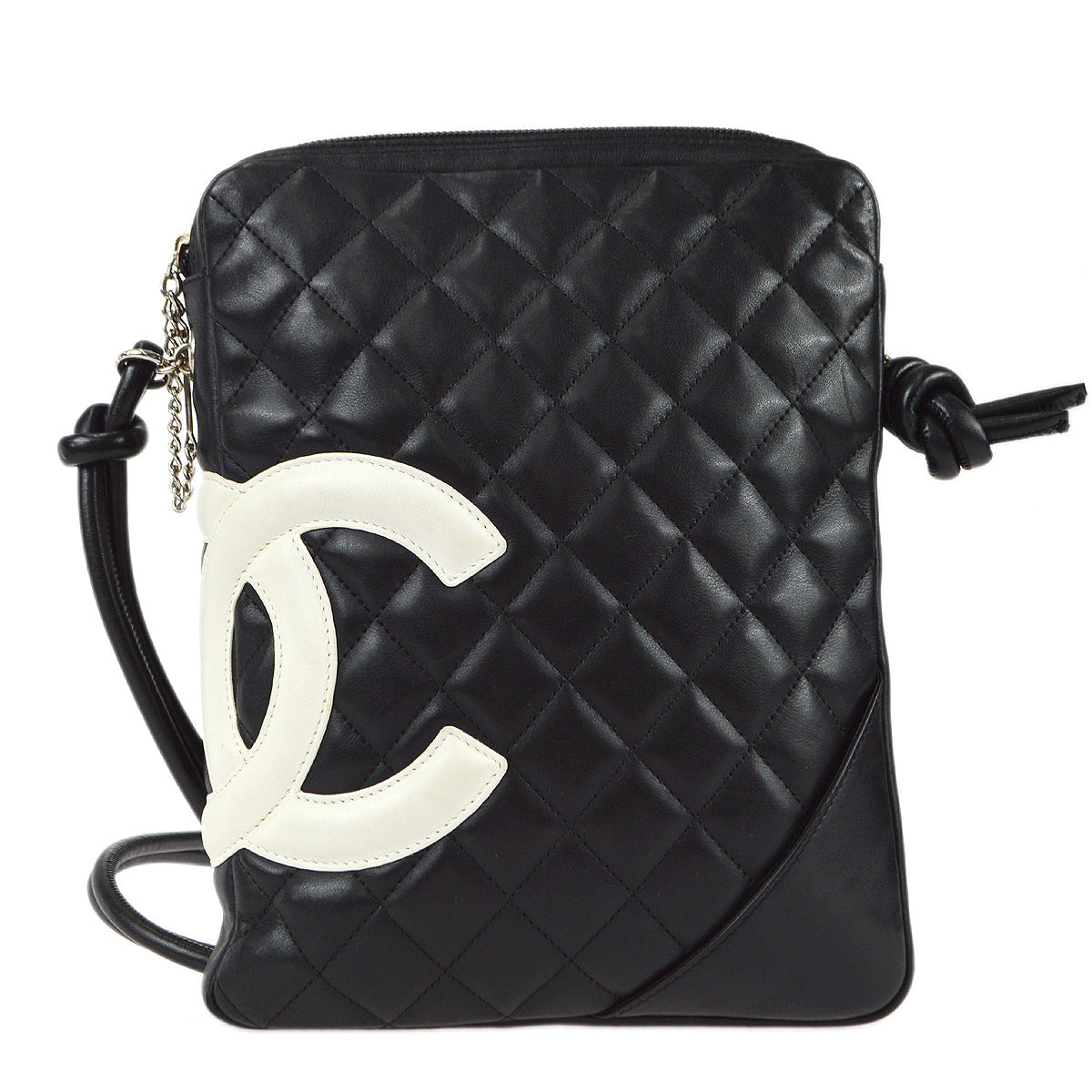 Luxury Chanel Cambon Ligne Shoulder Bag Black Calfskin 98565
