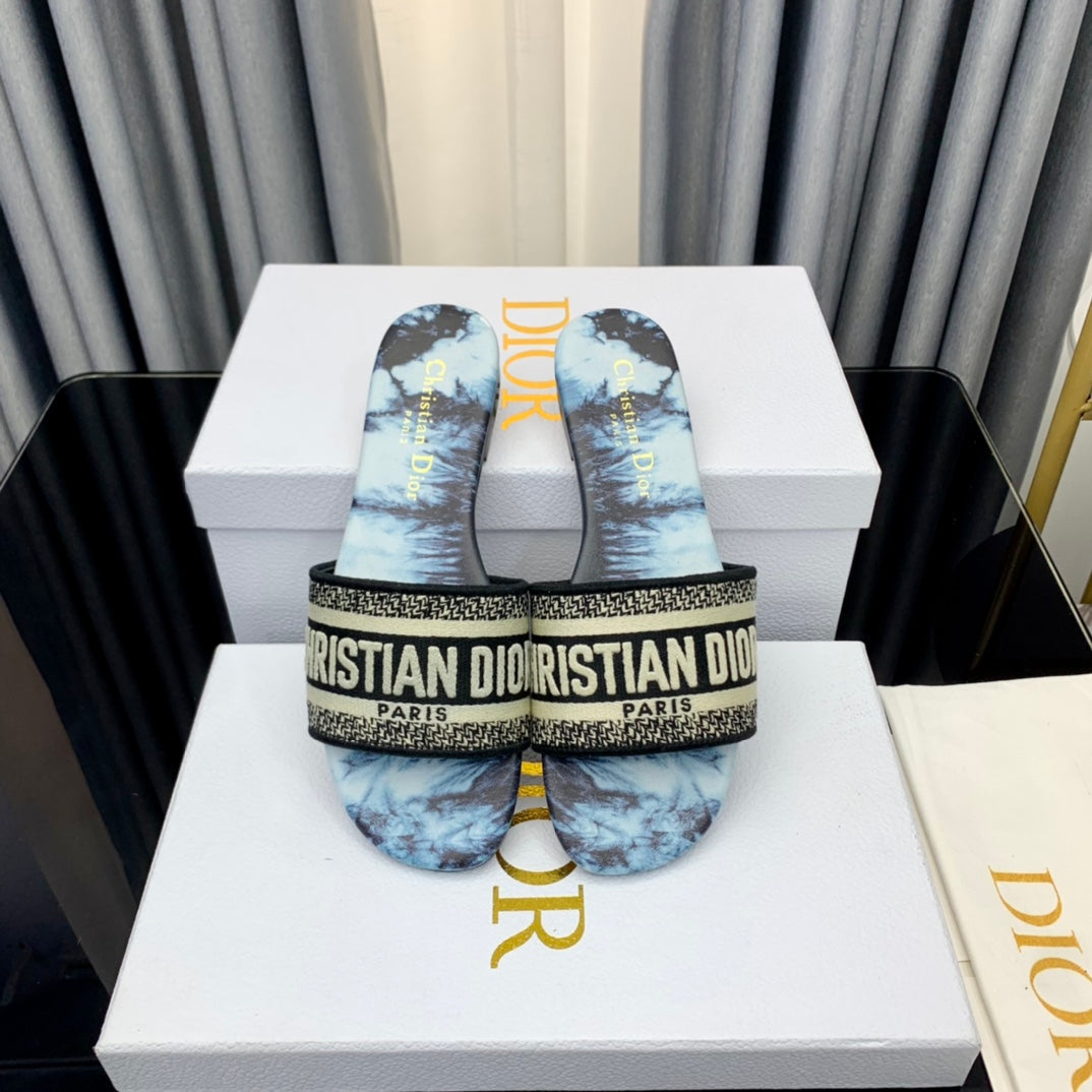 Luxury DiorMule Dway Slide 10mm Multi-motifs Style 47