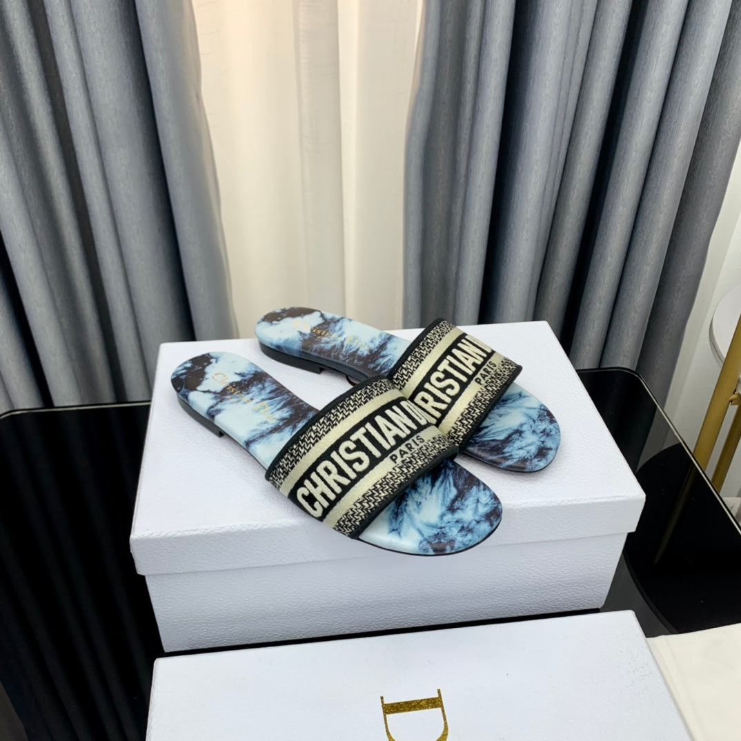Luxury DiorMule Dway Slide 10mm Multi-motifs Style 47