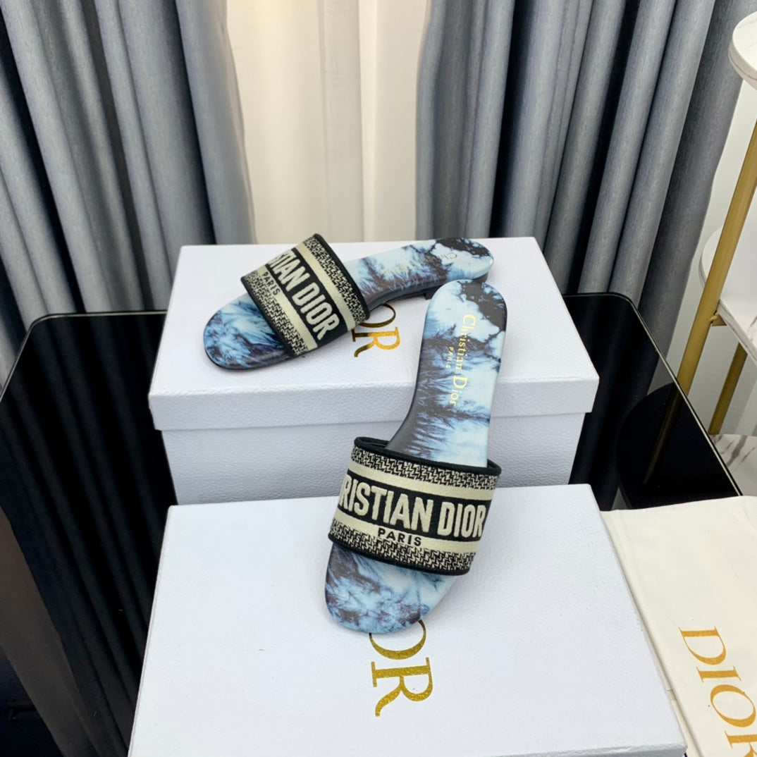 Luxury DiorMule Dway Slide 10mm Multi-motifs Style 47