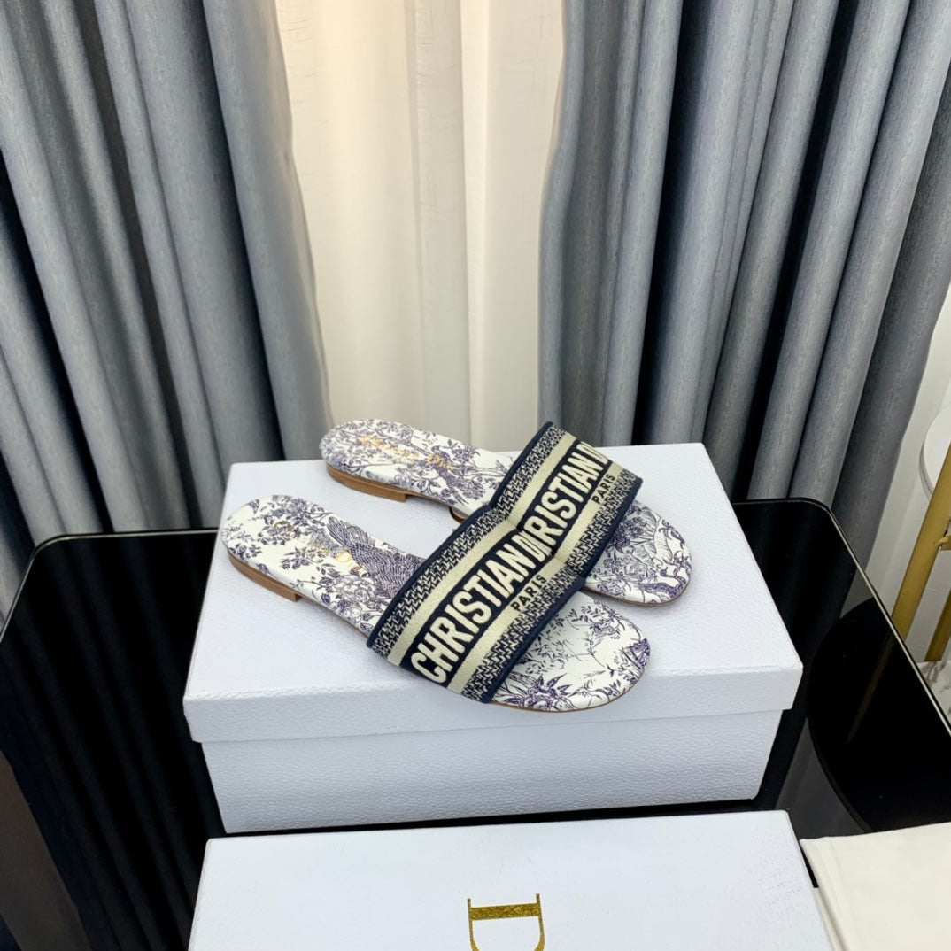 Luxury DiorMule Dway Slide 10mm Multi-motifs Style 40
