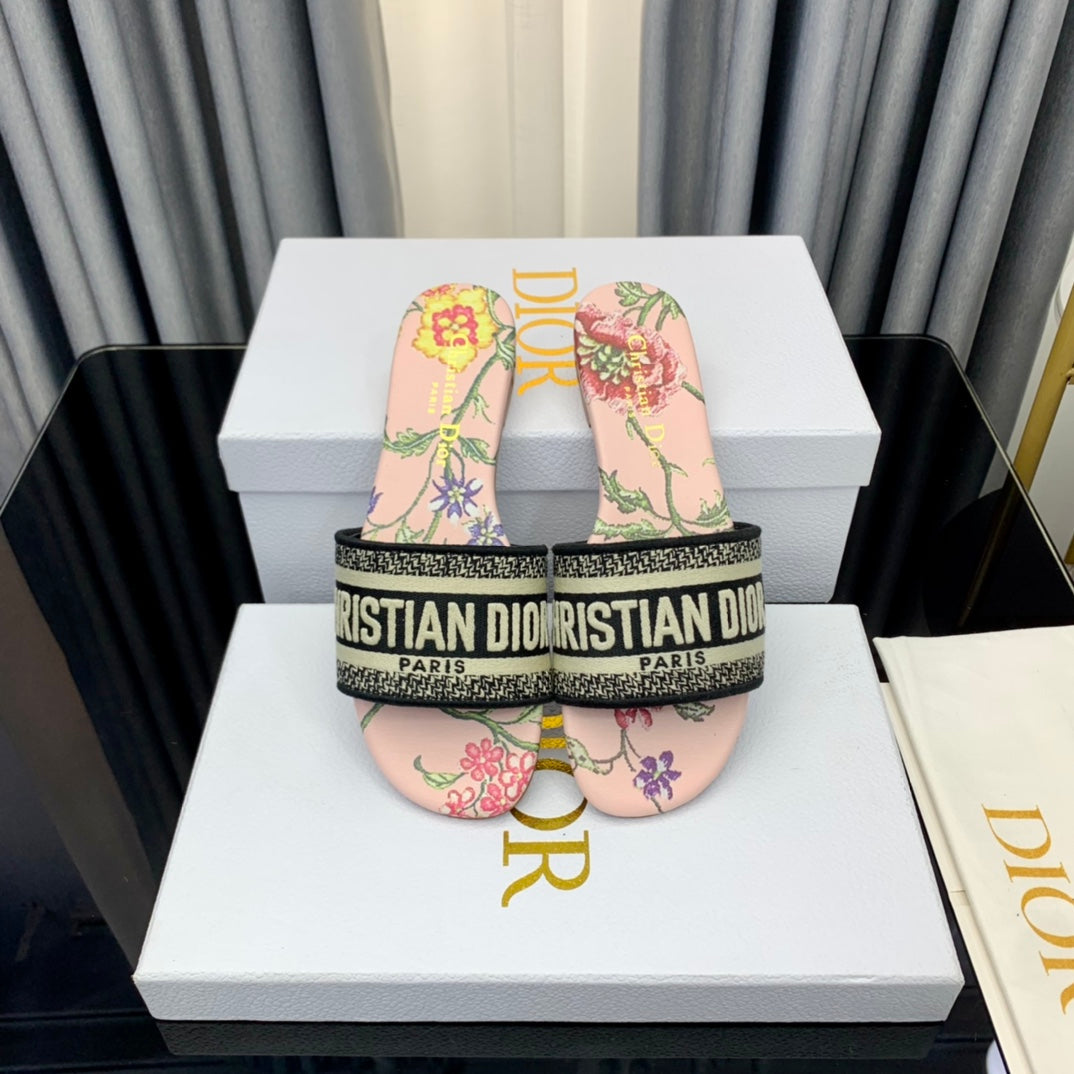 Luxury DiorMule Dway Slide 10mm Multi-motifs Style 38