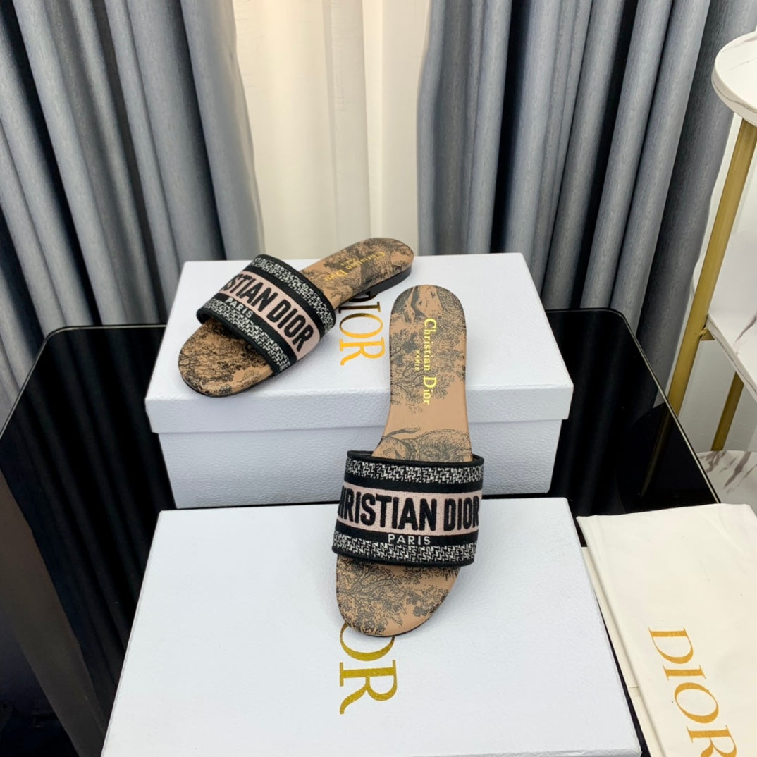 Luxury DiorMule Dway Slide 10mm Multi-motifs Style 34
