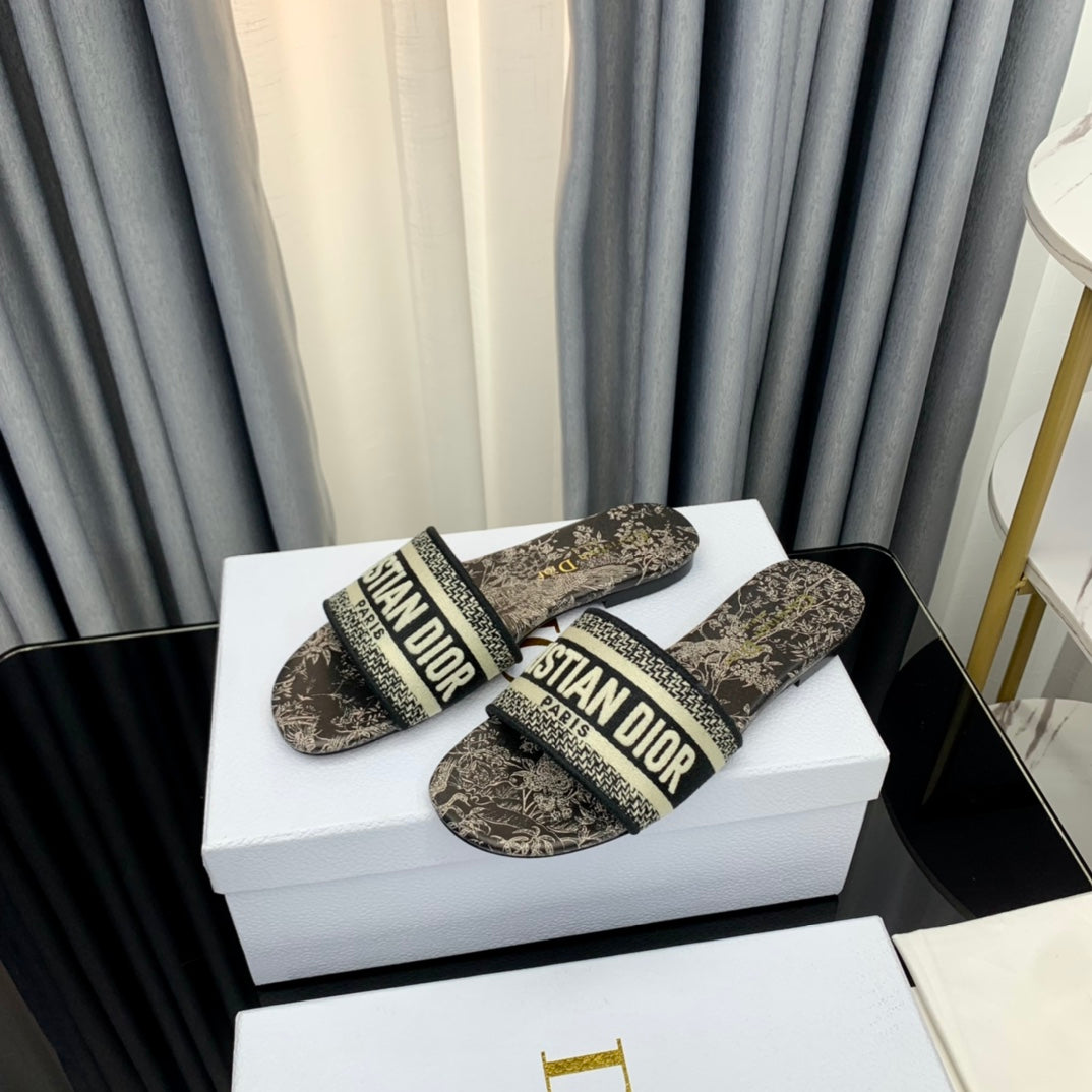 Luxury DiorMule Dway Slide 10mm Multi-motifs Style 70