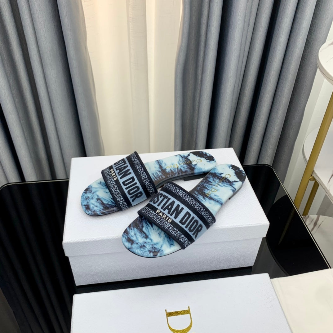 Luxury DiorMule Dway Slide 10mm Multi-motifs Style 68