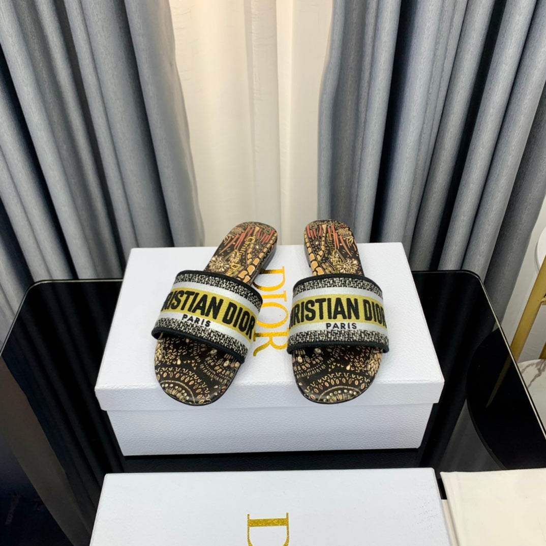 Luxury DiorMule Dway Slide 10mm Multi-motifs Style 67