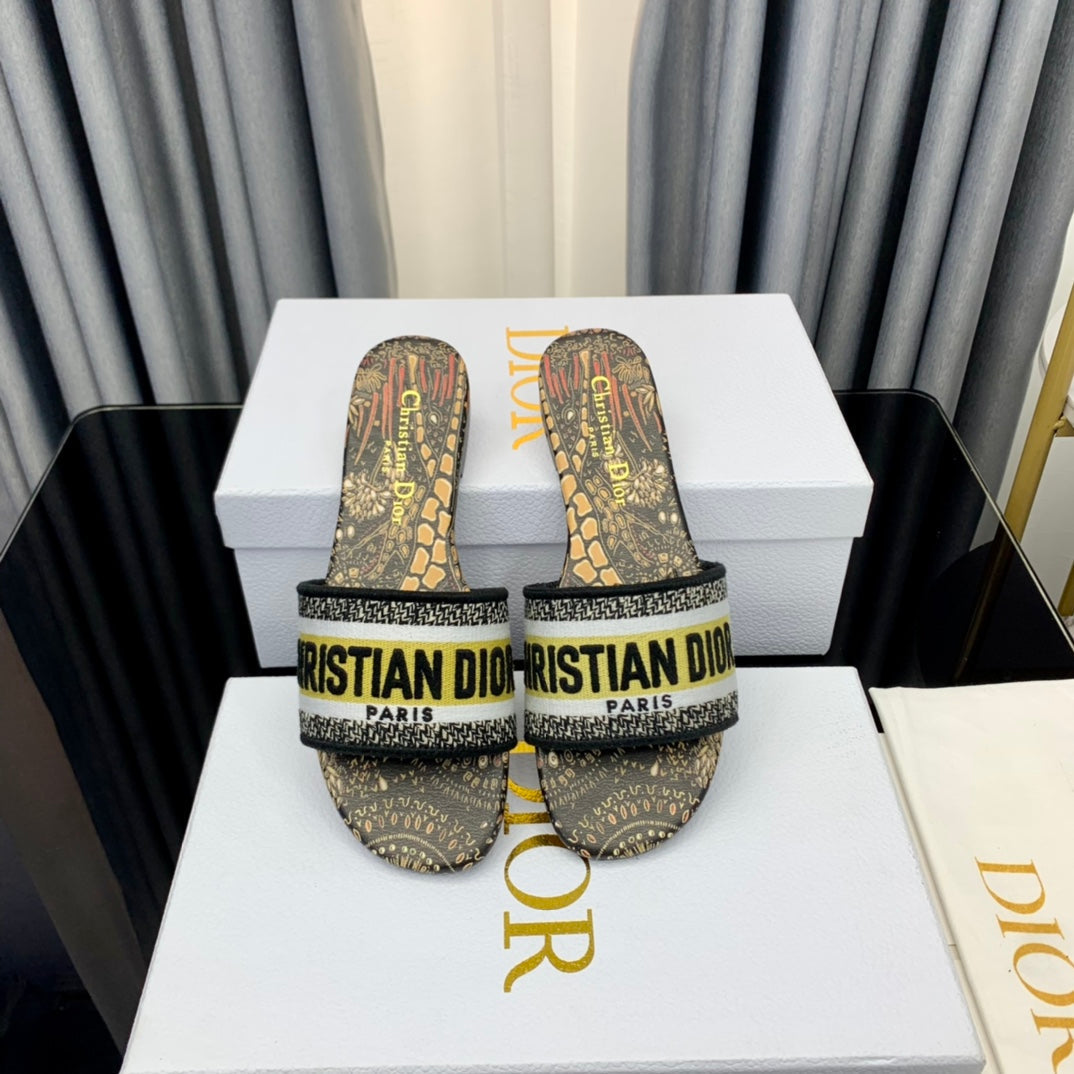 Luxury DiorMule Dway Slide 10mm Multi-motifs Style 67