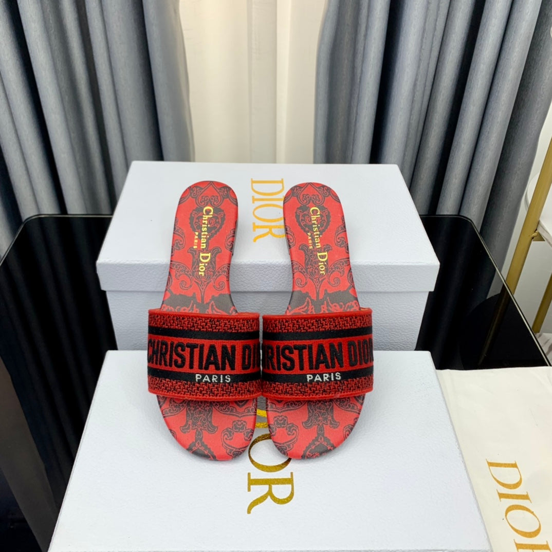 Luxury DiorMule Dway Slide 10mm Multi-motifs Style 66