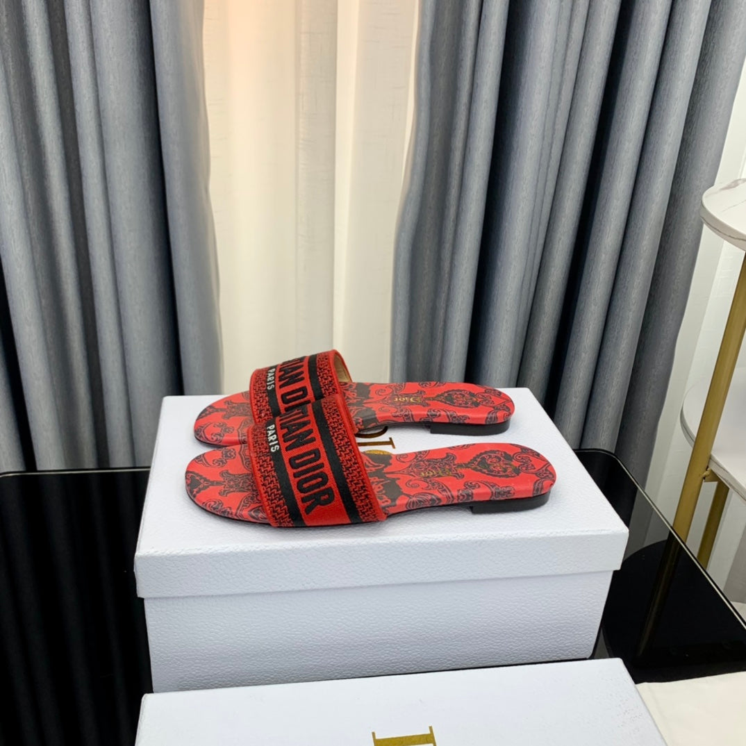 Luxury DiorMule Dway Slide 10mm Multi-motifs Style 66