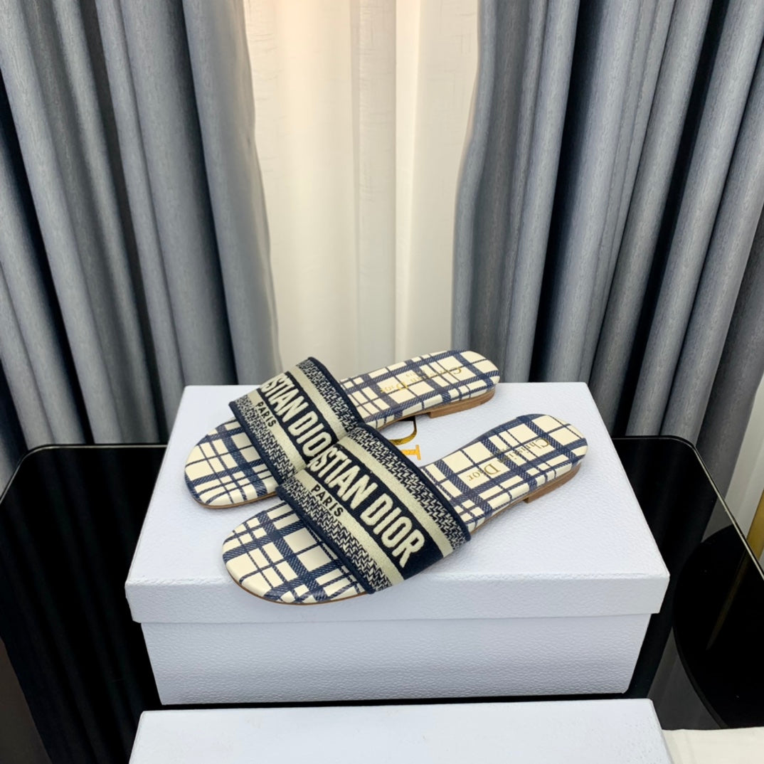 Luxury DiorMule Dway Slide 10mm Multi-motifs Style 64
