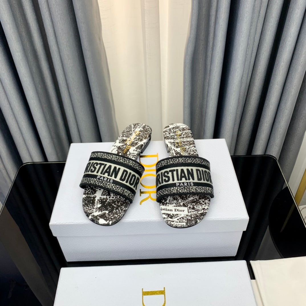 Luxury DiorMule Dway Slide 10mm Multi-motifs Style 62