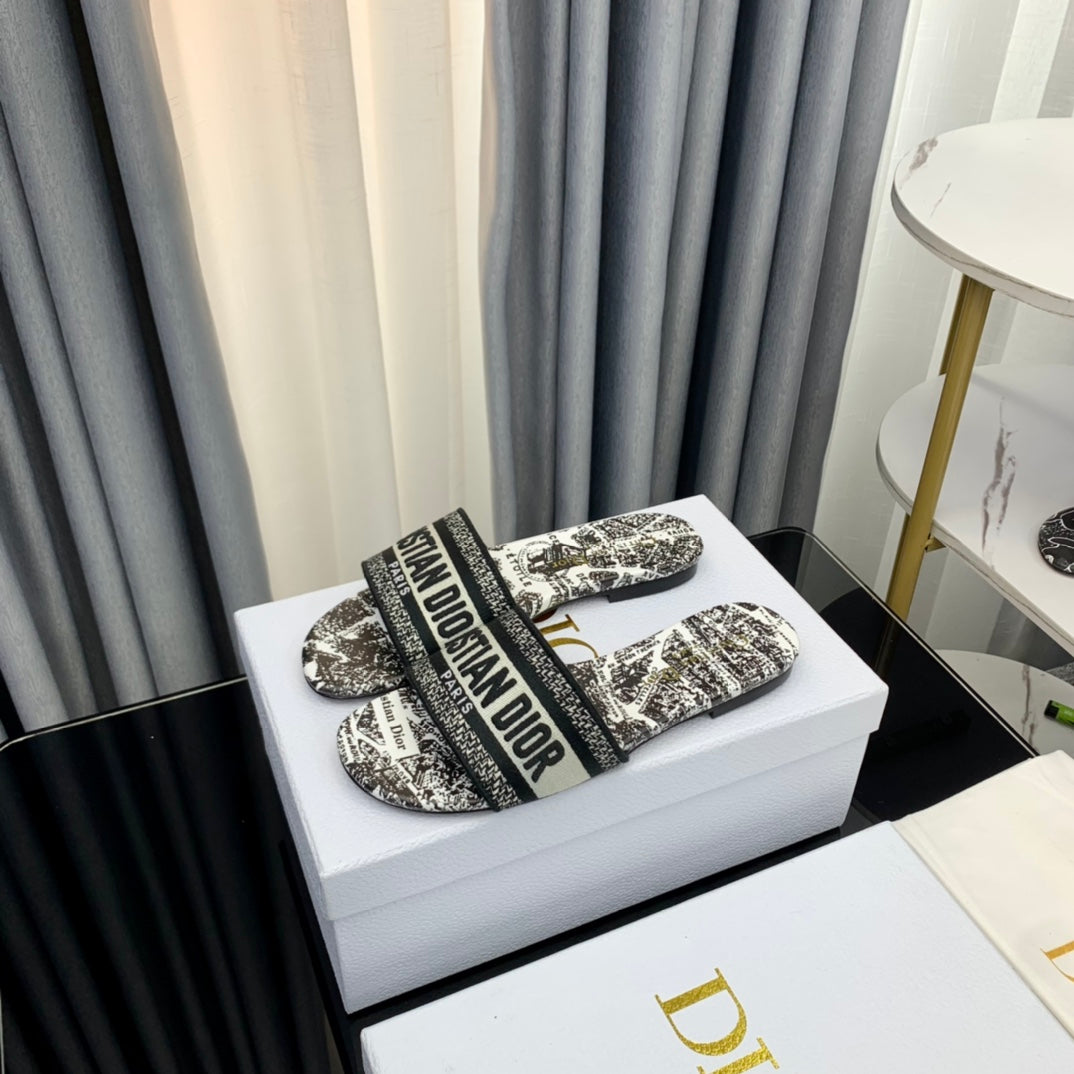 Luxury DiorMule Dway Slide 10mm Multi-motifs Style 62