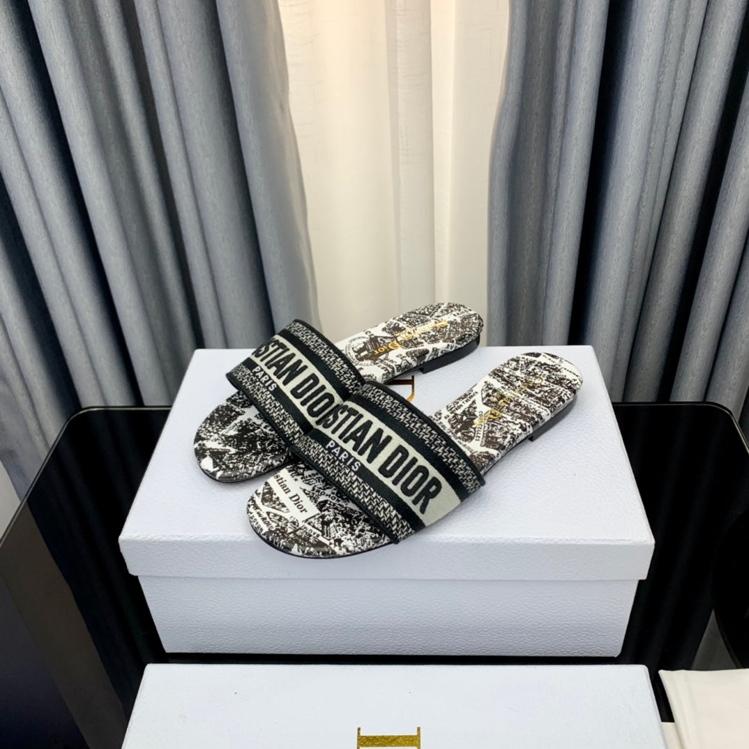 Luxury DiorMule Dway Slide 10mm Multi-motifs Style 62