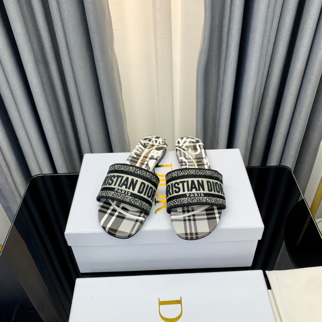 Luxury DiorMule Dway Slide 10mm Multi-motifs Style 61