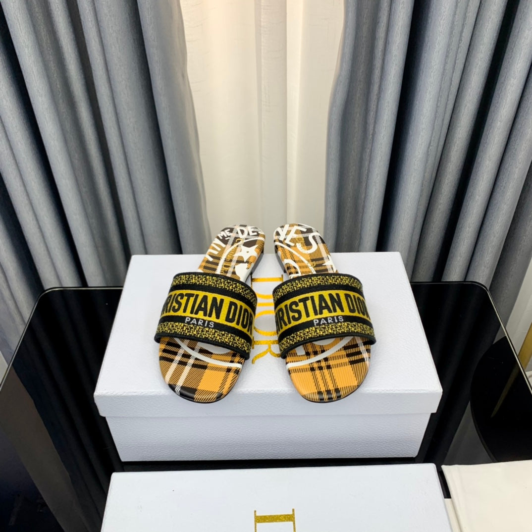 Luxury DiorMule Dway Slide 10mm Multi-motifs Style 59