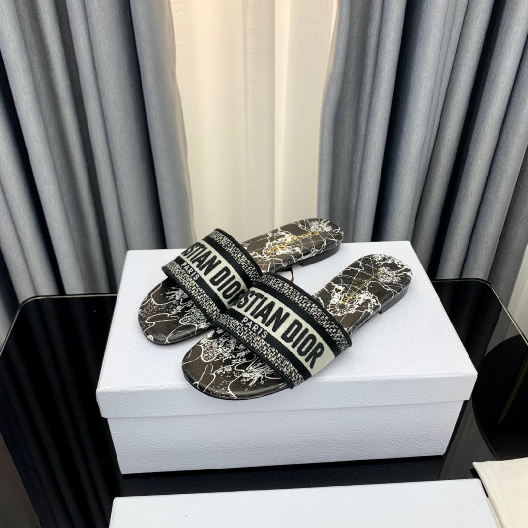 Luxury DiorMule Dway Slide 10mm Multi-motifs Style 57