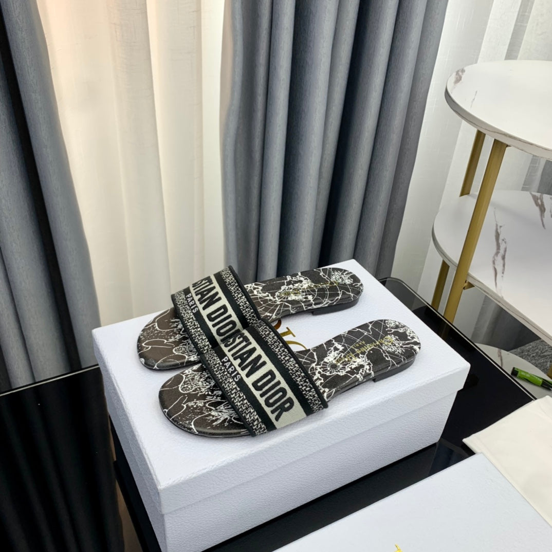 Luxury DiorMule Dway Slide 10mm Multi-motifs Style 57