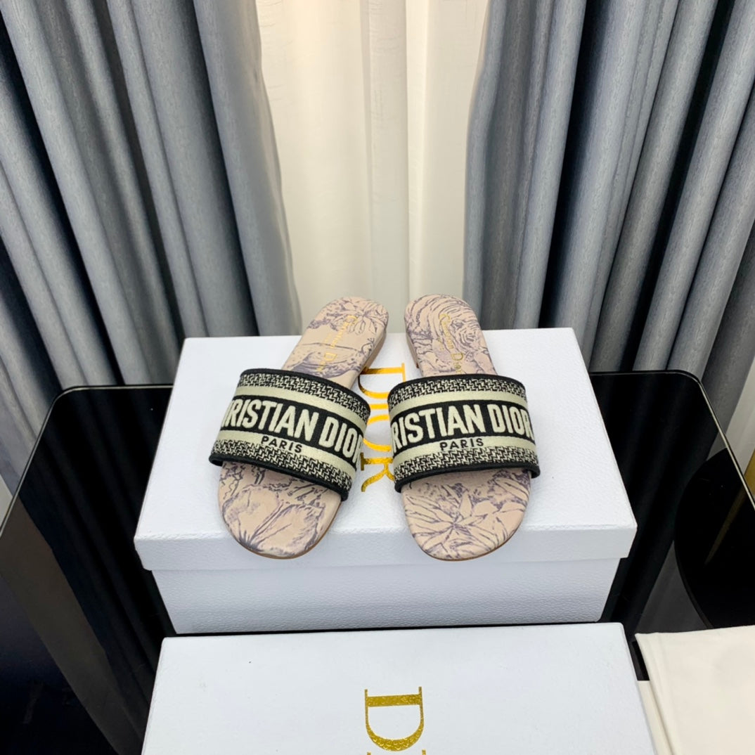 Luxury DiorMule Dway Slide 10mm Multi-motifs Style 56