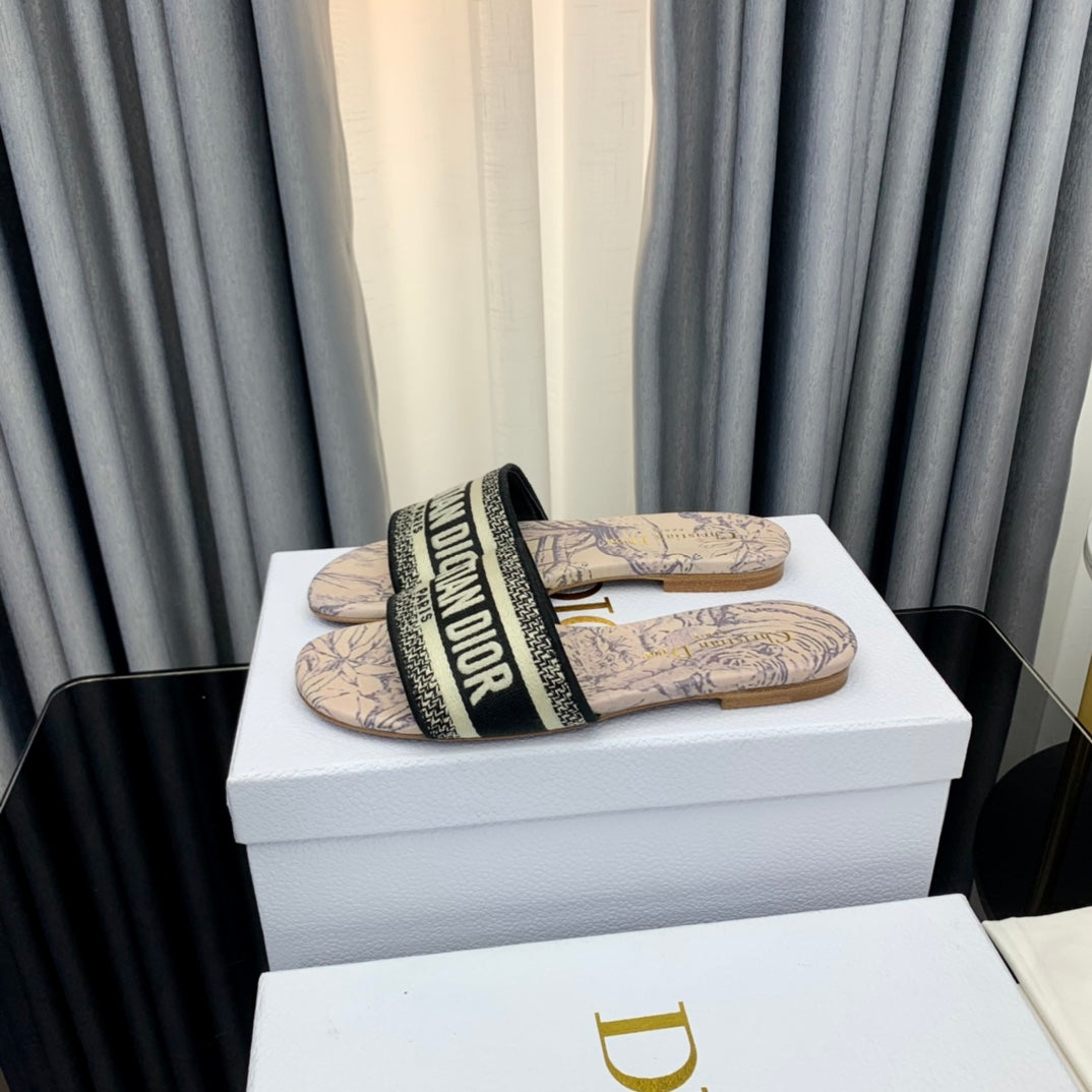 Luxury DiorMule Dway Slide 10mm Multi-motifs Style 56