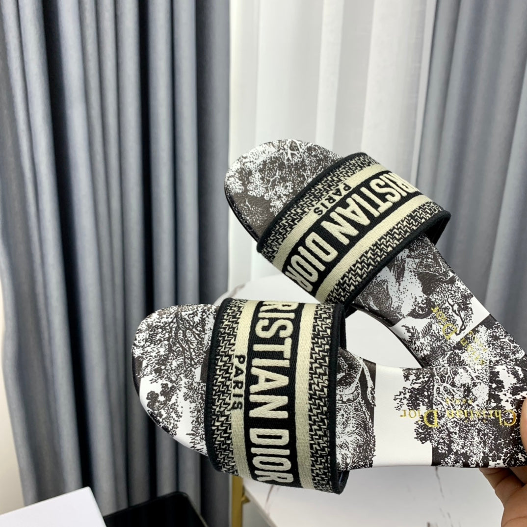 Luxury DiorMule Dway Slide 10mm Multi-motifs Style 55