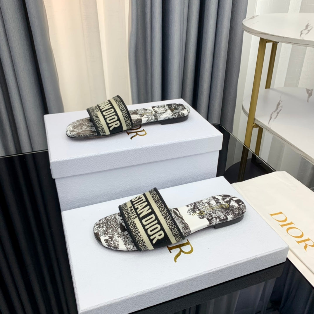 Luxury DiorMule Dway Slide 10mm Multi-motifs Style 55