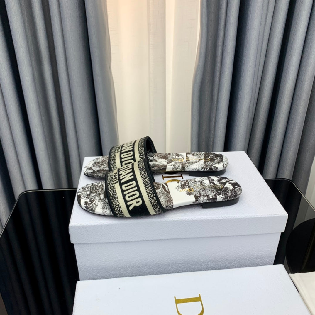 Luxury DiorMule Dway Slide 10mm Multi-motifs Style 55
