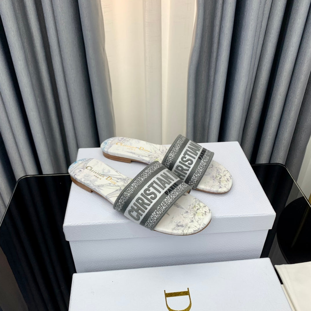 Luxury DiorMule Dway Slide 10mm Multi-motifs Style 54
