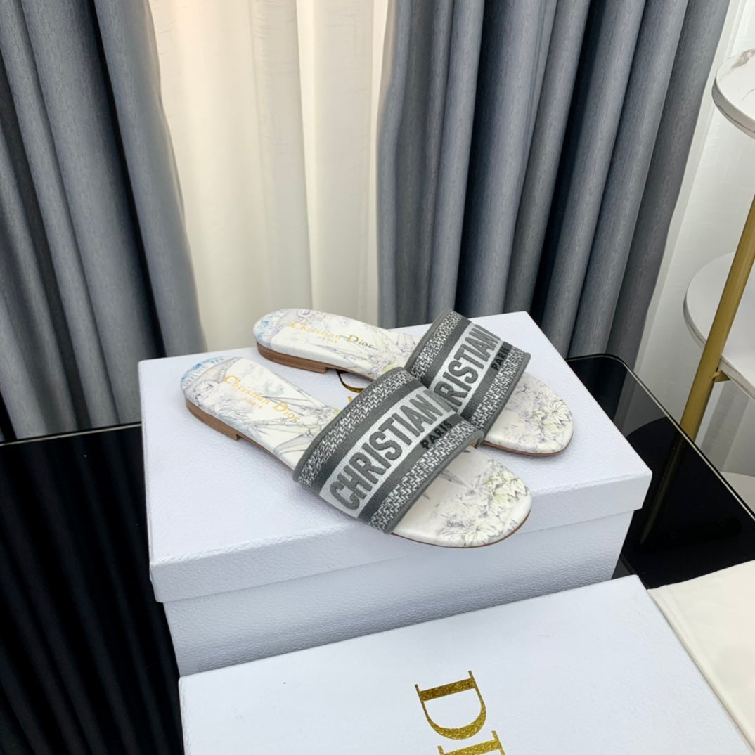 Luxury DiorMule Dway Slide 10mm Multi-motifs Style 54