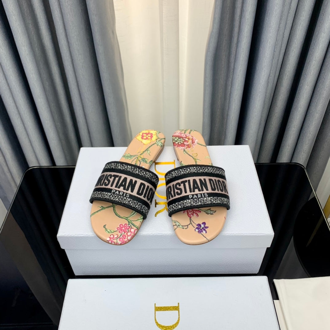 Luxury DiorMule Dway Slide 10mm Multi-motifs Style 53