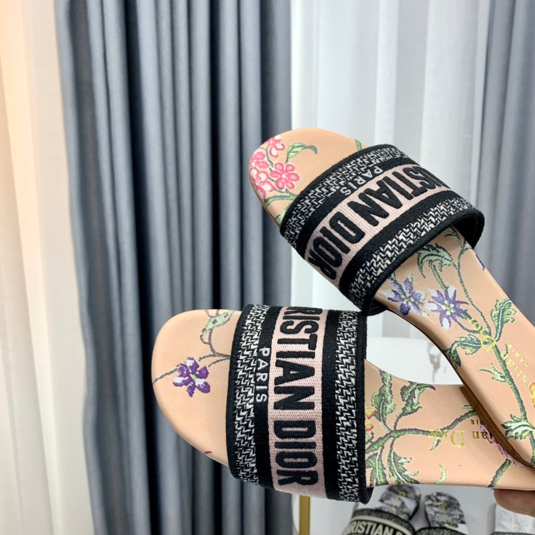 Luxury DiorMule Dway Slide 10mm Multi-motifs Style 53