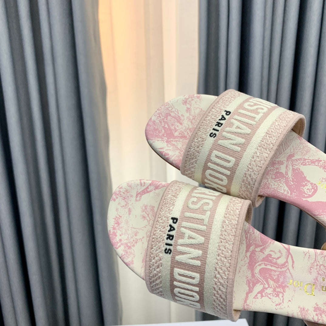 Luxury DiorMule Dway Slide 10mm Multi-motifs Style 52