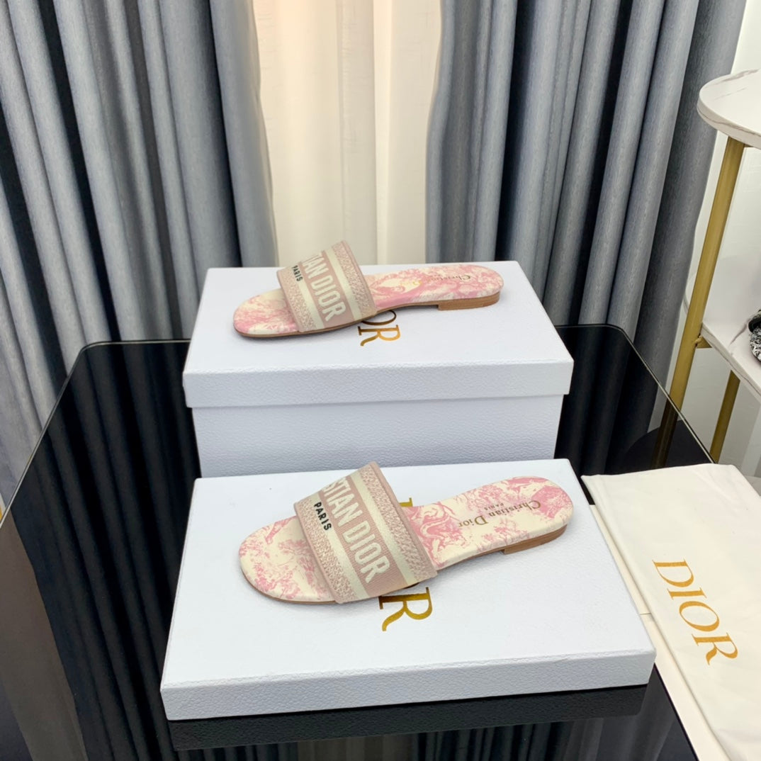 Luxury DiorMule Dway Slide 10mm Multi-motifs Style 52