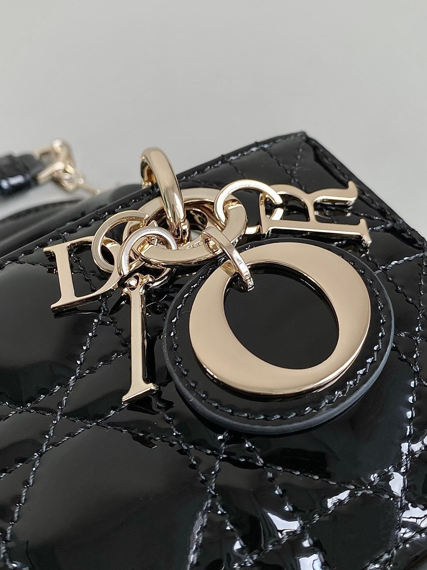 Luxury DiorMINI D-JOY BAG 17 IN BLACK LAMBSKIN