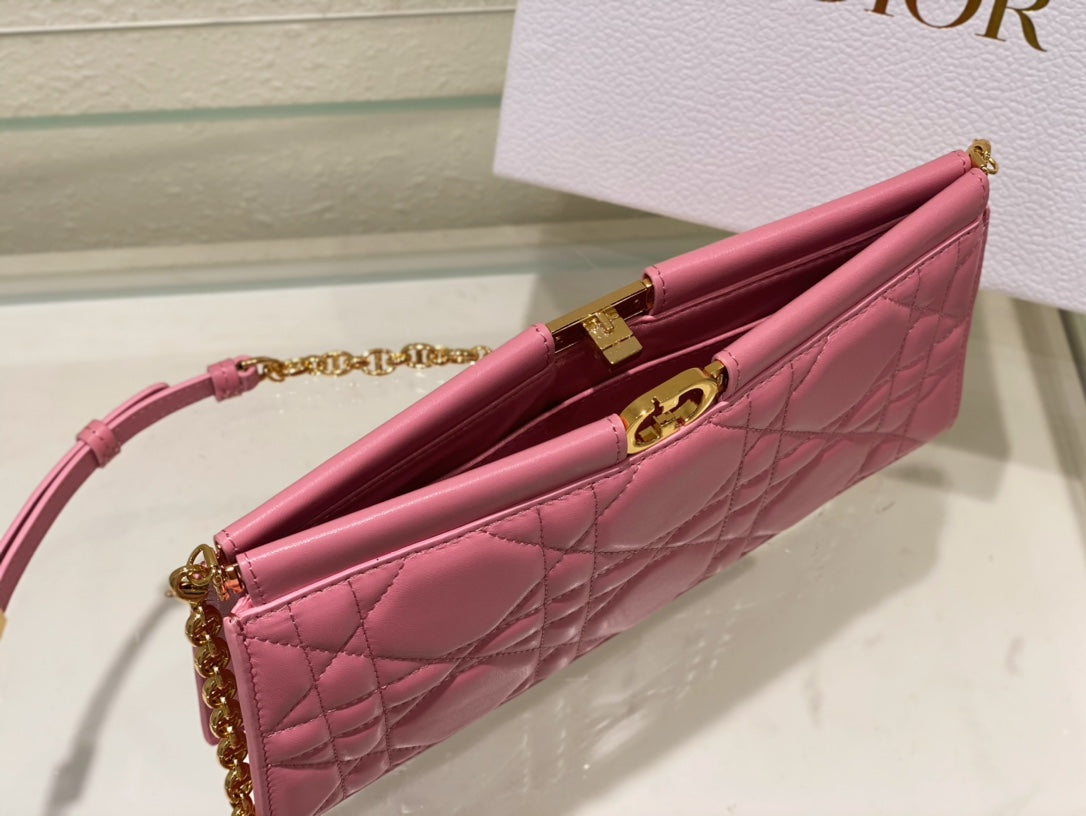 Luxury Diorcaro colle noire 27.5 pink calfskin