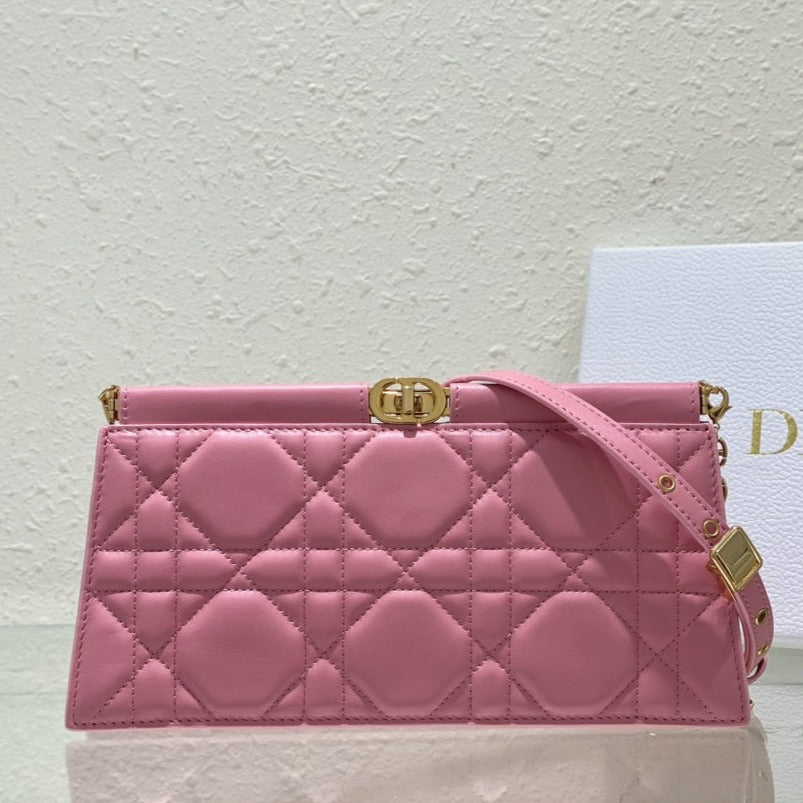 Luxury Diorcaro colle noire 27.5 pink calfskin