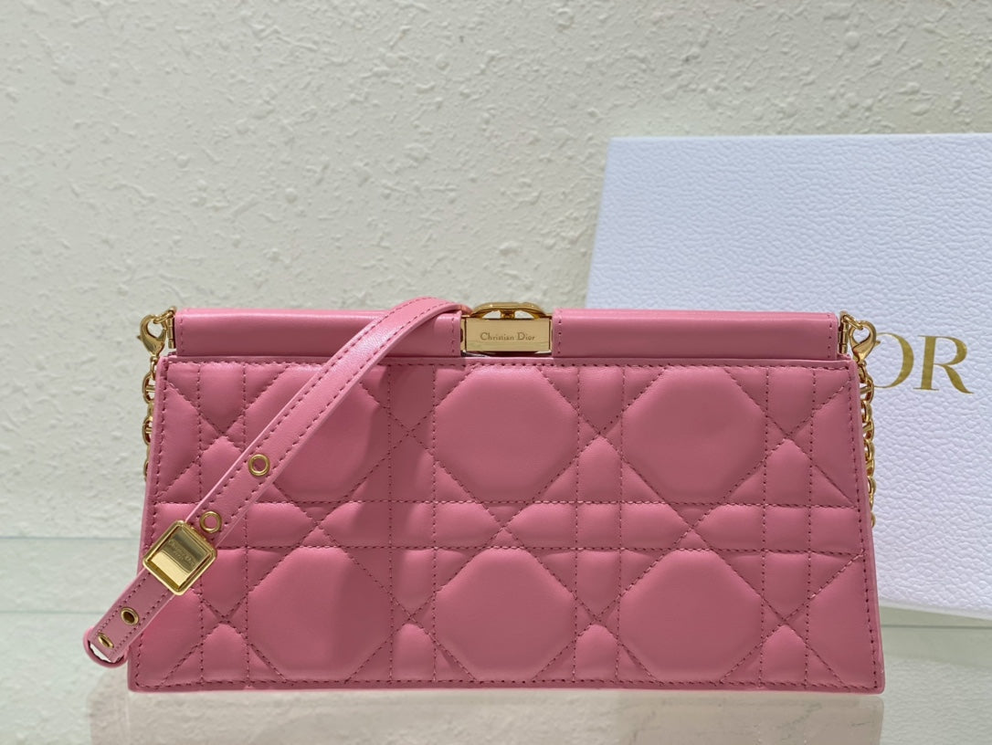 Luxury Diorcaro colle noire 27.5 pink calfskin