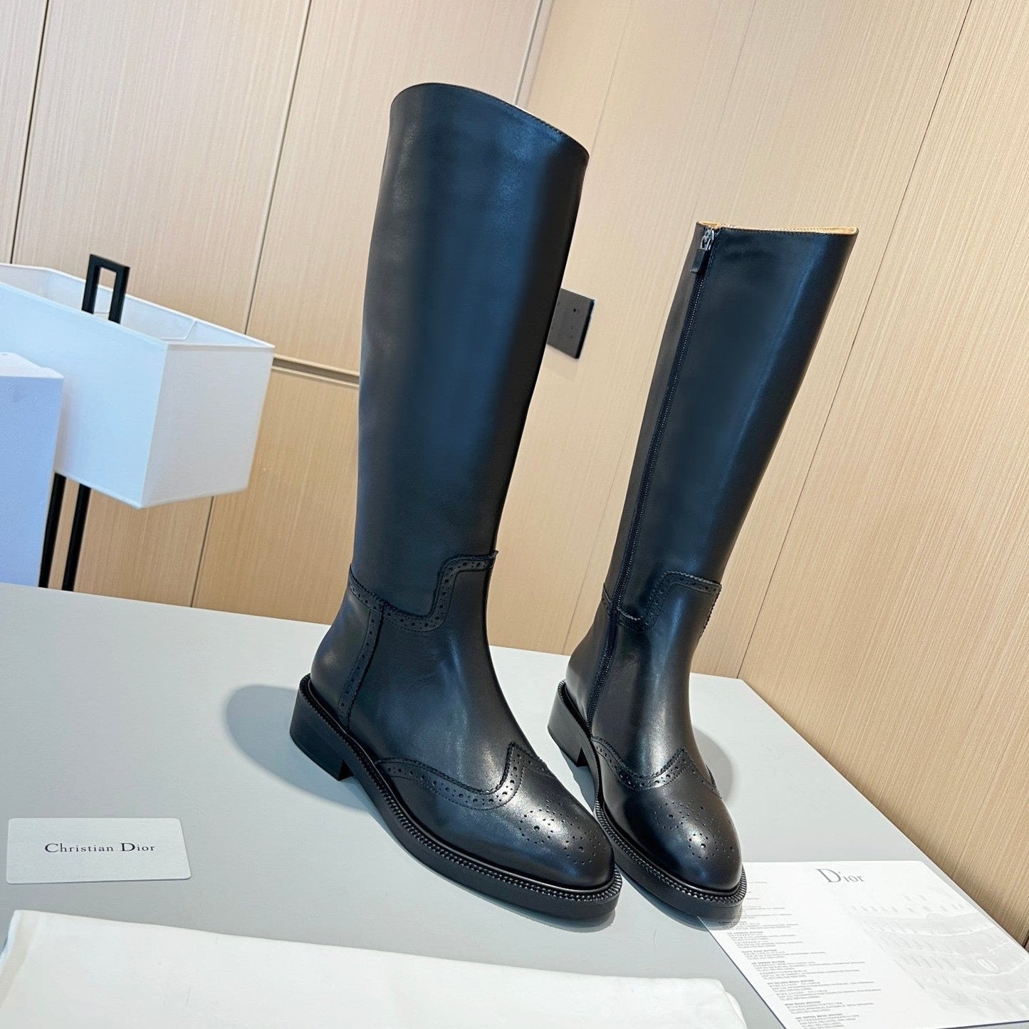 Luxury DiorHigh Boots Black Calfskin