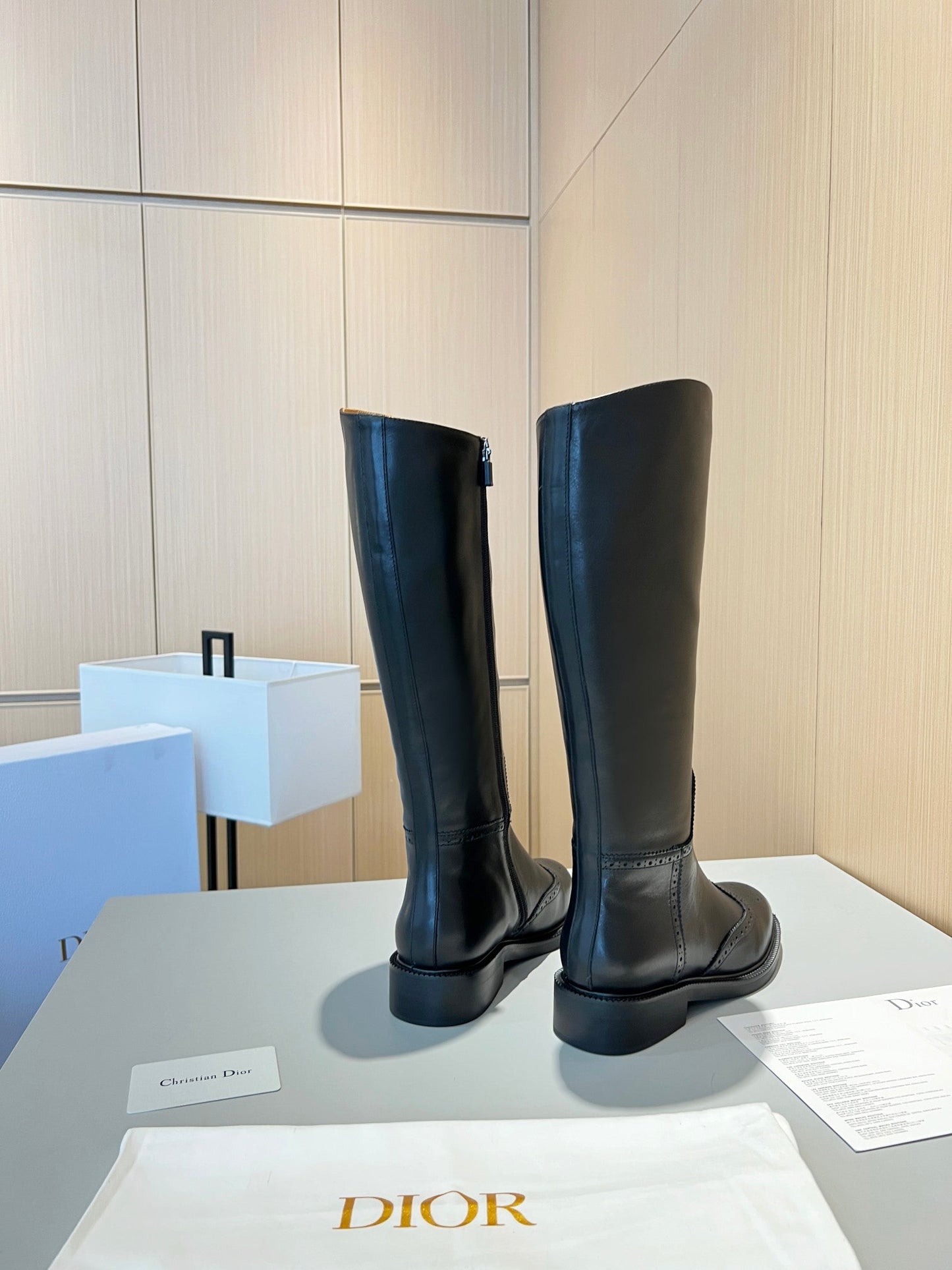 Luxury DiorHigh Boots Black Calfskin