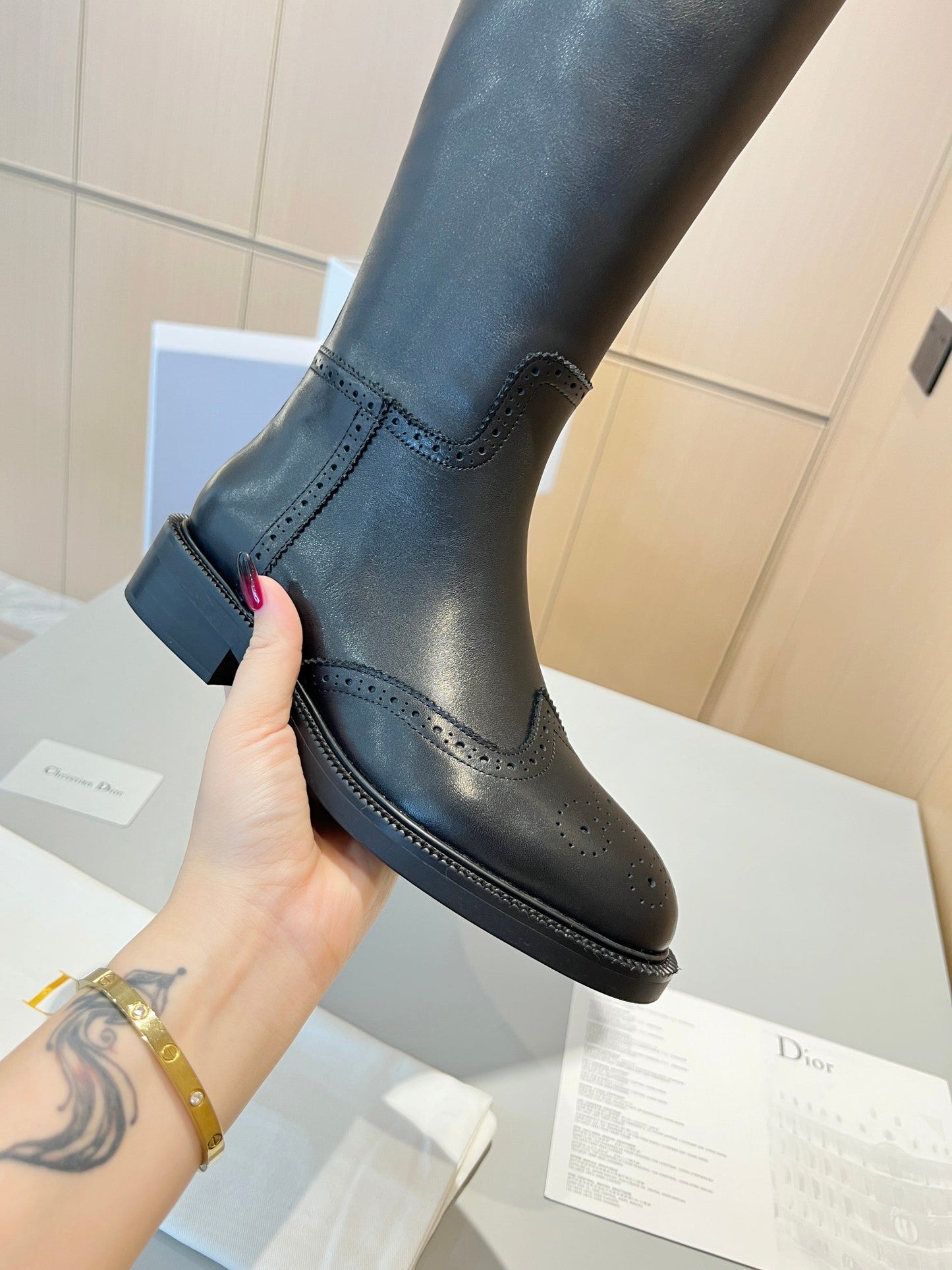 Luxury DiorHigh Boots Black Calfskin