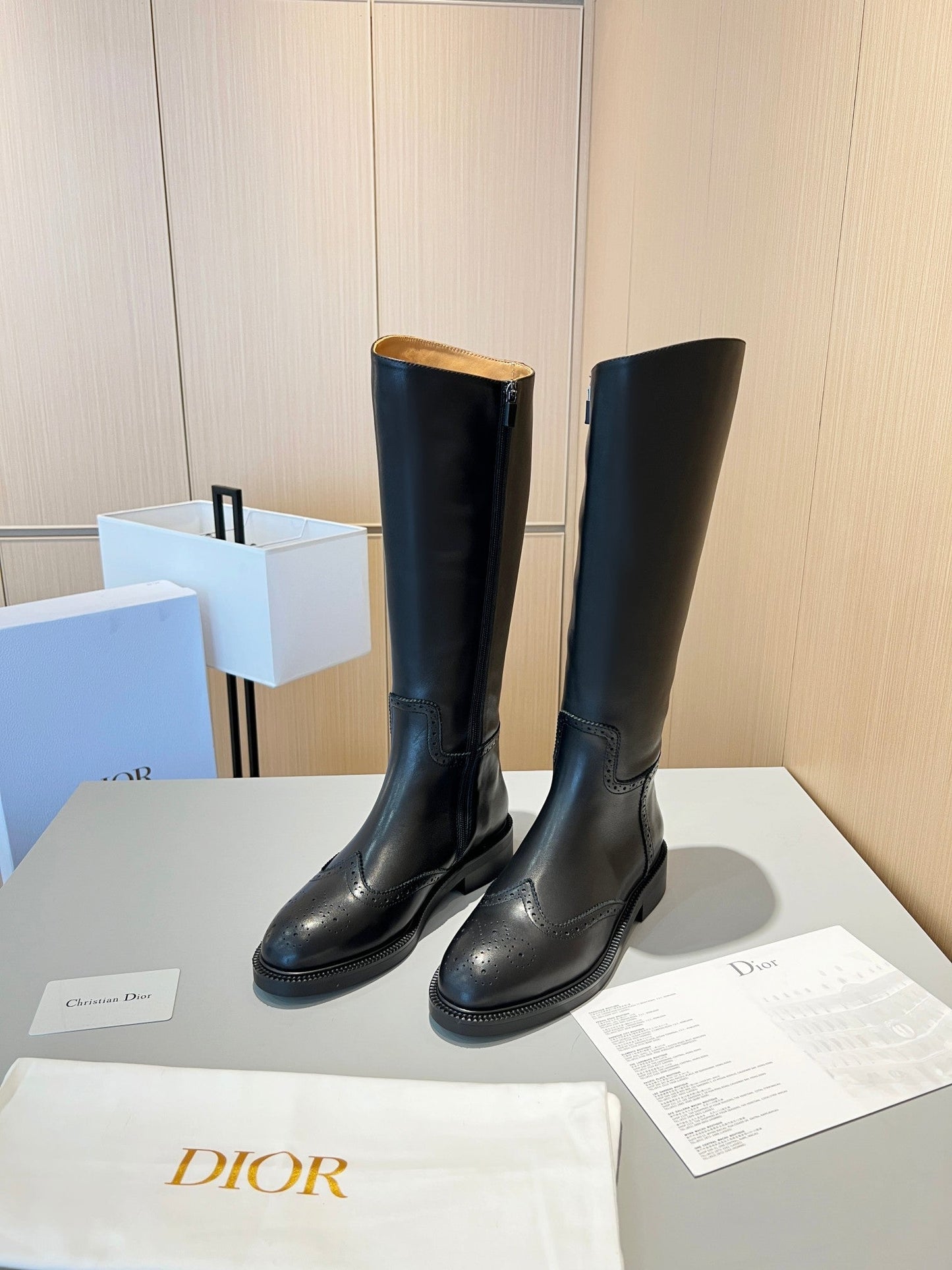 Luxury DiorHigh Boots Black Calfskin