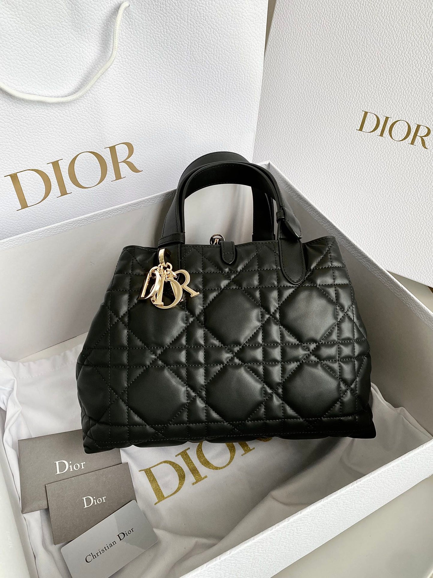 Luxury Diormedium toujours 28 black calfskin