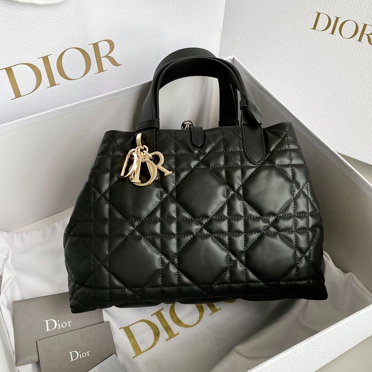 Luxury DiorTOUJOURS 28 BAG IN BLACK LAMBSKIN