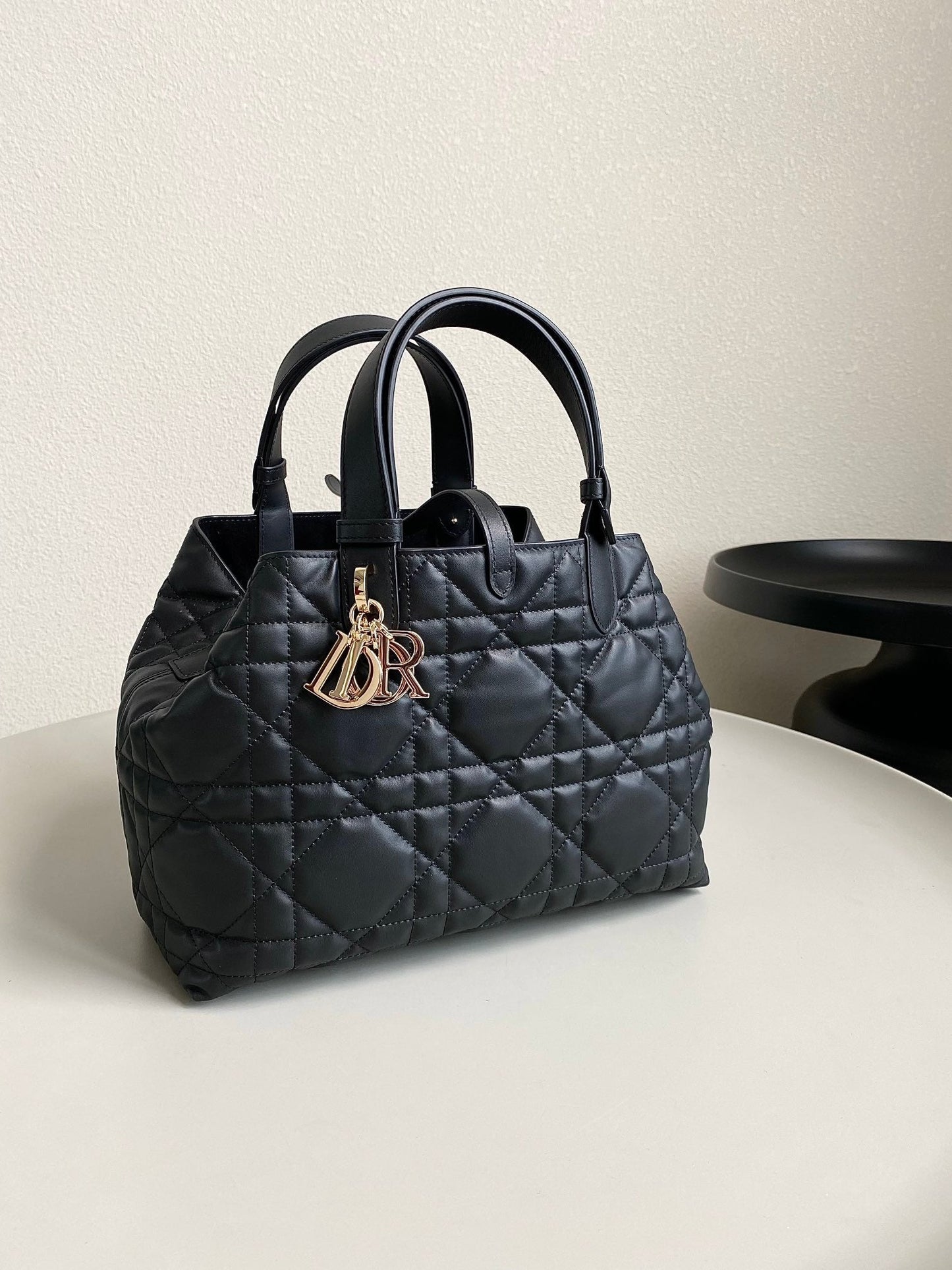 Luxury DiorTOUJOURS 28 BAG IN BLACK LAMBSKIN