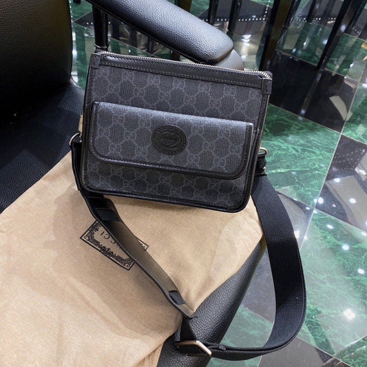 Luxury Gucci GG SMALL 21 CROSSBODY BAG WITH TAG IN BLACK CANVAS
