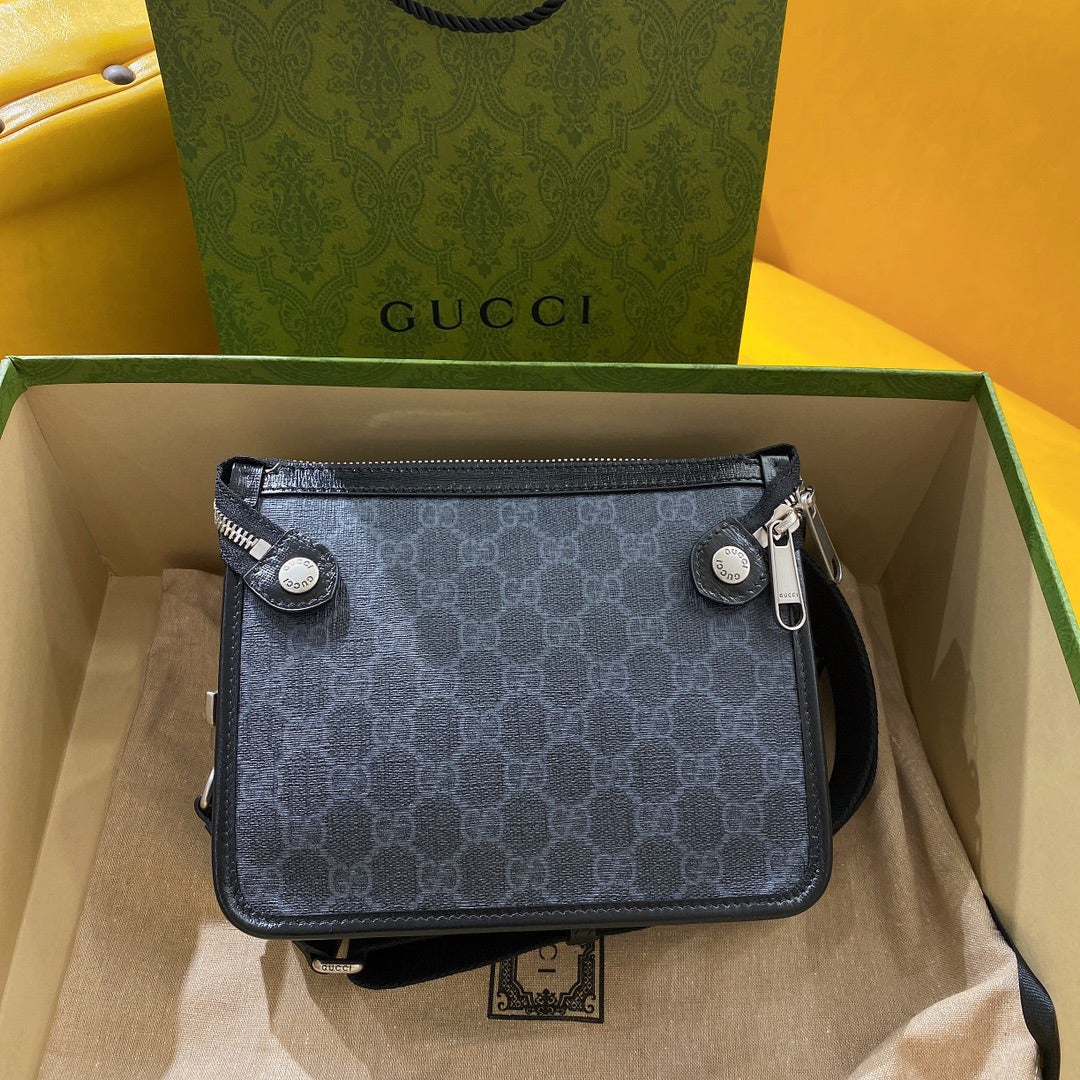 Luxury Gucci GG SMALL 21 CROSSBODY BAG WITH TAG IN BLACK CANVAS