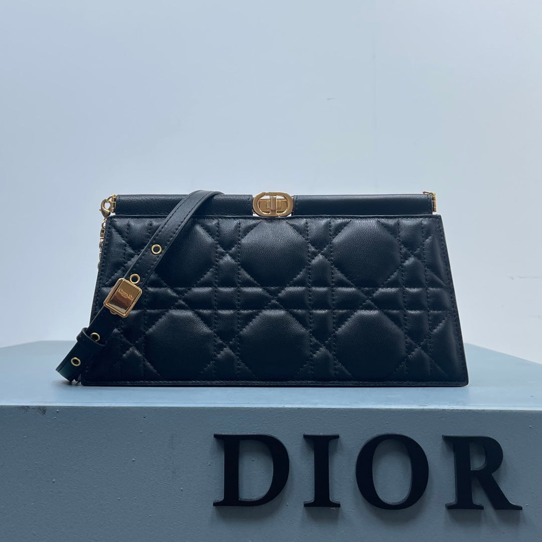 Luxury Diorcaro colle noire 27.5 black calfskin