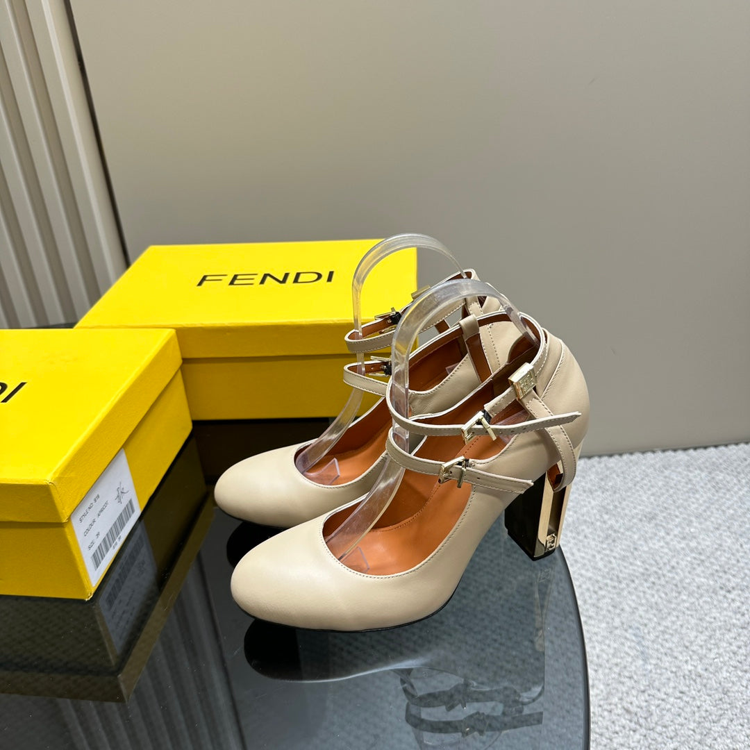 Luxury FendiLuxury FendiDELFINA HIGH-HEELED 85 MM SANDAL IN BEIGE LAMBSKIN
