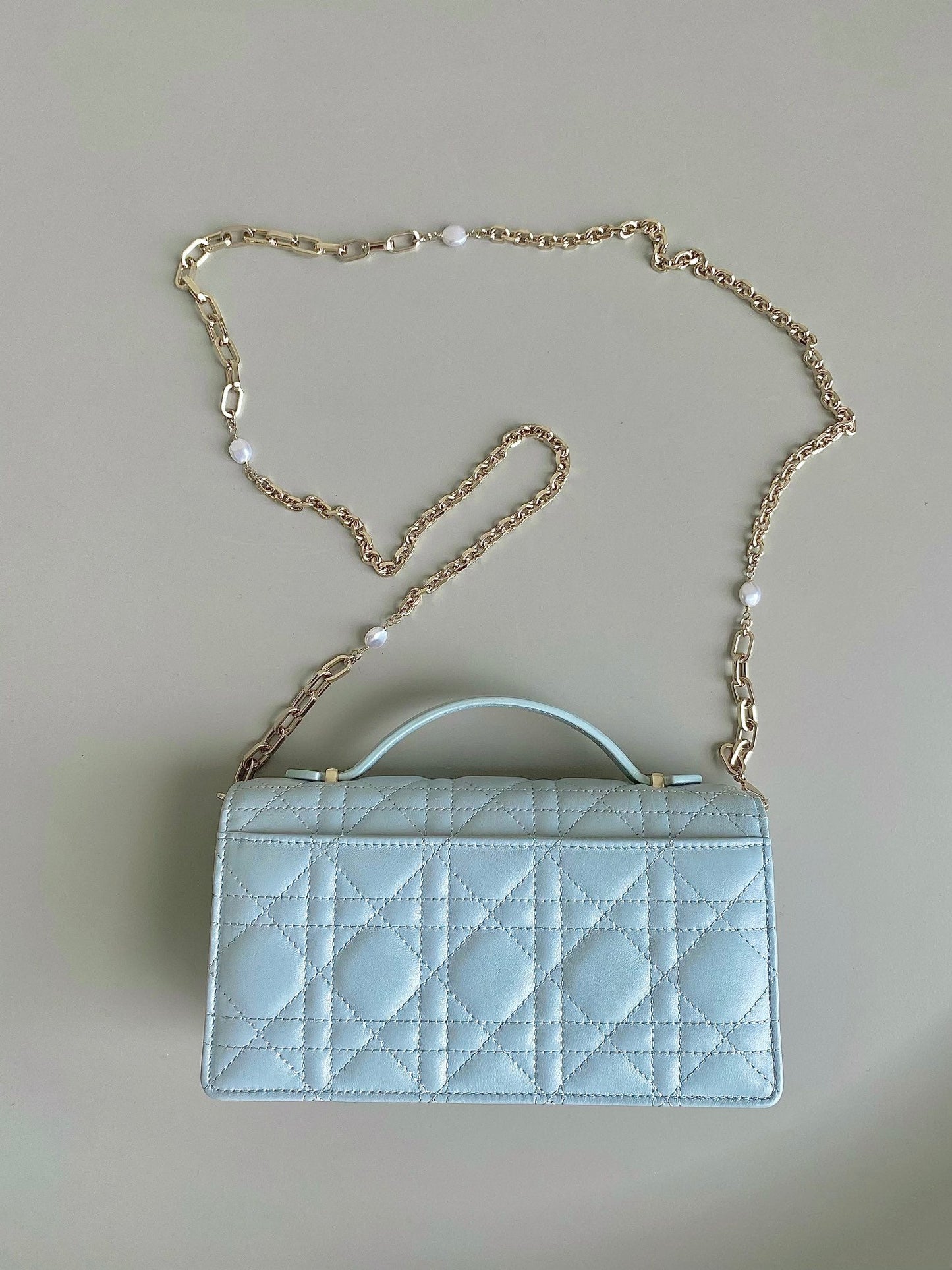Luxury DiorLADY 21 CHAIN BAG IN LIGHT BLUE LAMBSKIN