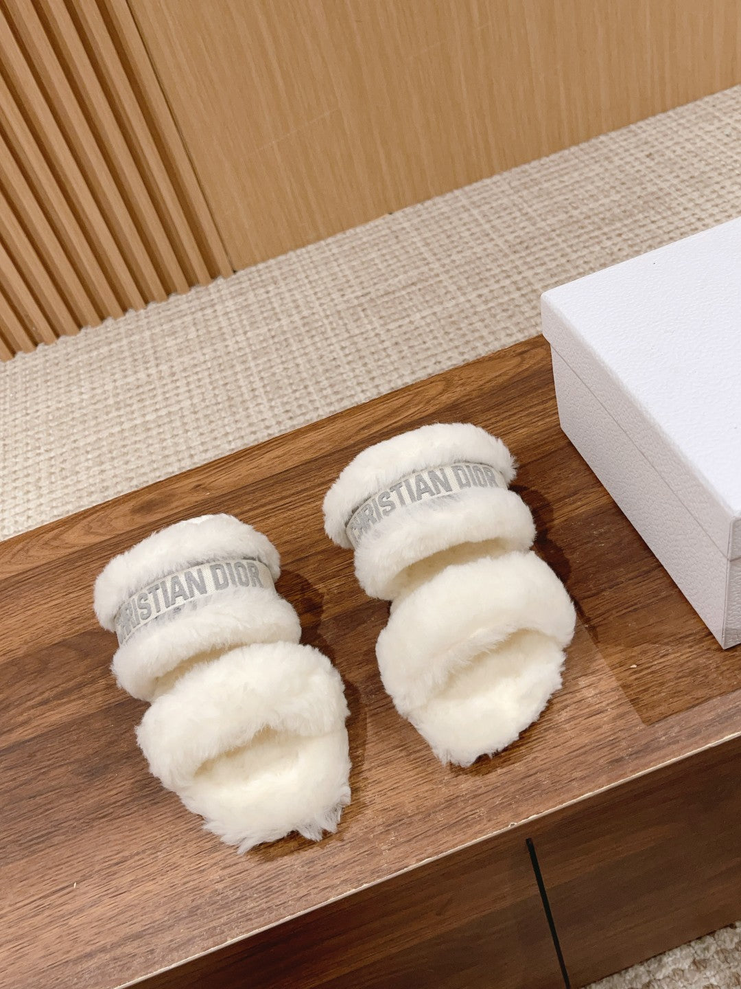 Luxury DiorSandal White Grey Fleece And Canvas Fabric