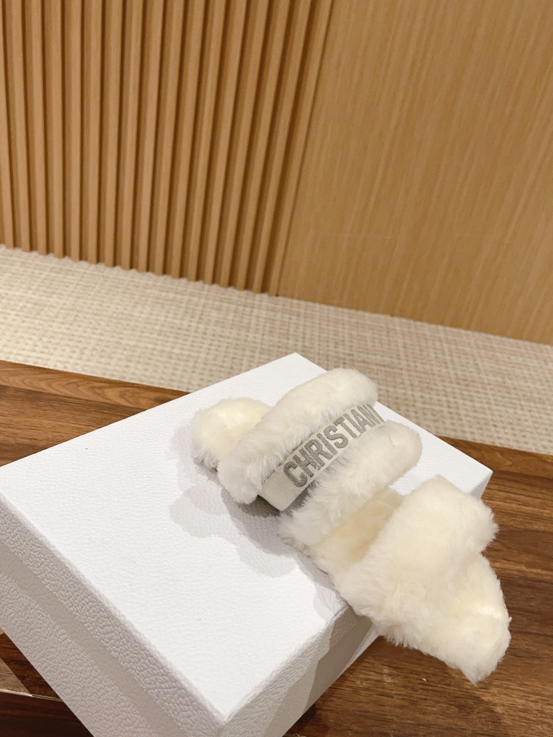 Luxury DiorSandal White Grey Fleece And Canvas Fabric